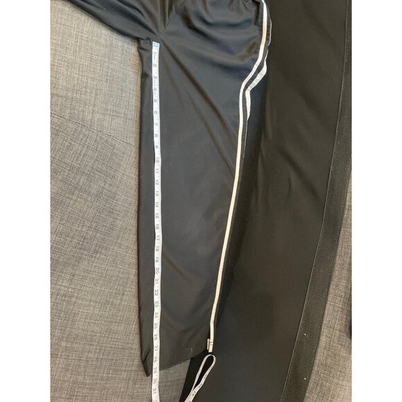 Jerzees Black White Stripe Pull On Drawstring Track Pants Sz L - Picture 8 of 8